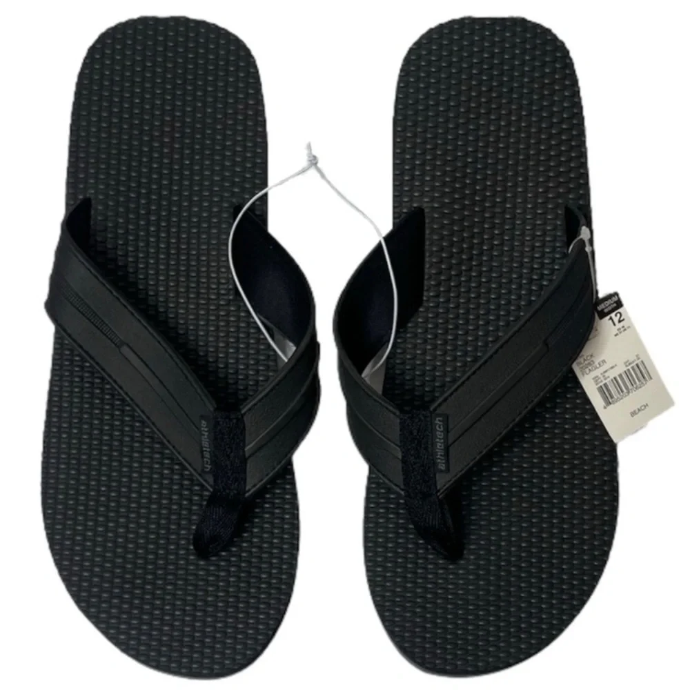 Black Flip Flop Beach Sandals Mens Size 12